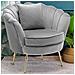 Poltrona Sedia Relax Tessuto Velluto E Metallo Imbottita Design Moderno Grigio - Foto miniatura 1