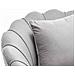 Poltrona Sedia Relax Tessuto Velluto E Metallo Imbottita Design Moderno Grigio - Foto miniatura 5