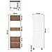 Mobile per Frigo “Lyon” Bianco 60x57x207 cm Legno Multistrato - Foto miniatura 9