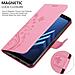 Custodia Compatibile Con Samsung Galaxy A8 2018 In Rosa Fiore - Coperchio Protettivo In Design Floreale Con Chiusura Magnetica, Funzione Stand E Slot Per Carte - Foto miniatura 5