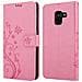 Custodia Compatibile Con Samsung Galaxy A8 2018 In Rosa Fiore - Coperchio Protettivo In Design Floreale Con Chiusura Magnetica, Funzione Stand E Slot Per Carte - Foto miniatura 8