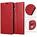 Custodia Compatibile Con Lg Nexus 5 In Rosso Mela - Coperchio Protettiva Con Chiusura Magnetica, Funzione Stand E Tasca Per Le Carte - Foto miniatura 5