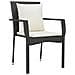 Set Da Pranzo Da Giardino 5 Pz Nero Con Cuscini In Polyrattan - Foto miniatura 3