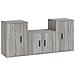 Set Mobili Porta Tv 3 Pz Grigio Sonoma In Legno Multistrato - Foto miniatura 2