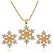 Set Di Orecchini Con Collana Di Fiocchi Di Neve Gold - Foto miniatura 1