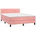 Letto A Molle Con Materasso E Led Rosa 140x190 Cm In Velluto - Foto miniatura 2