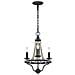 Lampadario Classico Nori Acciaio Zinco Scuro Anticato Legno Grigio 3 Luci E14 - Foto miniatura 1
