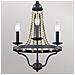Lampadario Classico Nori Acciaio Zinco Scuro Anticato Legno Grigio 3 Luci E14 - Foto miniatura 4