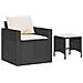 Set Divani Da Giardino 4 Pz Con Cuscini Nero In Polyrattan - Foto miniatura 2