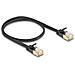 Cavo di rete RJ45 Cat. 6A maschio-maschio con chiusura robusta e cavo piatto grezzo Cat. 7 U /FTP da 0,5 m nero - Foto miniatura 1