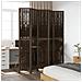 Divisorio Ambienti 5 Pannelli Marrone Scuro Massello Paulownia - Foto miniatura 3