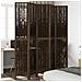 Divisorio Ambienti 5 Pannelli Marrone Scuro Massello Paulownia - Foto miniatura 1