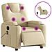Poltrona Reclinabile Massaggiante Elettrica Crema In Tessuto - Foto miniatura 1