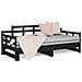 Dormeuse Estraibile Nera In Legno Massello Di Pino 2x (90x200) cm - Foto miniatura 4