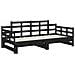 Dormeuse Estraibile Nera In Legno Massello Di Pino 2x (90x200) cm - Foto miniatura 7