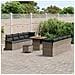 Set divani giardino  11 pezzi con cuscini Grigio Polyrattan Acacia, Divano giardino  2 posti con spazio di stoccaggio e cuscini Grigio Polyrattan, Set pranzo giardino  3 pezzi con cuscini Grigio Polyrattan Acacia - Foto miniatura 3