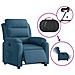 Poltrona Reclinabile Elettrica Blu in Velluto - Foto miniatura 6