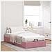 Struttura Letto Pouf Senza Materasso Rosa 90x200 cm Velluto - Foto miniatura 3