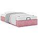 Struttura Letto Pouf Senza Materasso Rosa 90x200 cm Velluto - Foto miniatura 4