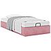 Struttura Letto Pouf Senza Materasso Rosa 90x200 cm Velluto - Foto miniatura 5