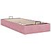 Struttura Letto Pouf Senza Materasso Rosa 90x200 cm Velluto - Foto miniatura 9