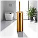 Spazzola Per Wc Autoportante In Acciaio Dorato Per Bagno - Foto miniatura 4
