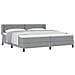 Letto box spring con materasso Grigio chiaro 200 x 200 cm - Foto miniatura 3