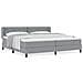 Letto box spring con materasso Grigio chiaro 200 x 200 cm - Foto miniatura 4