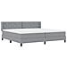 Letto box spring con materasso Grigio chiaro 200 x 200 cm - Foto miniatura 7
