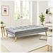 Divano Letto Reclinabile 3 Posti Ergonomico In Tessuto Grigio Con Gambe In Legno - Foto miniatura 2