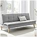Divano Letto Reclinabile 3 Posti Ergonomico In Tessuto Grigio Con Gambe In Legno - Foto miniatura 4