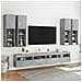 Set Mobili TV a Muro 7 pz con Luci LED Grigio Cemento - Foto miniatura 4