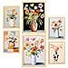 Set Di 6 Stampe Vasi Di Fiori In Dipinti Decorativi Estetici Astratti Per Il Tuo Soggiorno, Camera Da Letto, Casa A3 & A4 Telaio In Legno Chiaro - Foto miniatura 1