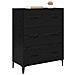 Credenza con cassetto Rovere Nero 69,5 x 34 x 90 cm - Foto miniatura 3