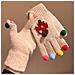 Guanti Invernali Con Albero Di Natale, Carini E Creativi A Cinque Dita Khaki - Foto miniatura 2