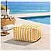 Positano Pouf Da Esterno A Righe Gialle Idrorepellente - 55x65x35 Cm - Foto miniatura 2
