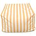 Positano Pouf Da Esterno A Righe Gialle Idrorepellente - 55x65x35 Cm - Foto miniatura 1