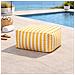 Positano Pouf Da Esterno A Righe Gialle Idrorepellente - 55x65x35 Cm - Foto miniatura 5