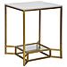 Tavolinetto Double Marble Con Ripiano In Vetro E Piano Marmo - 47 X 47 X H 60 Cm - Foto miniatura 1