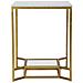 Tavolinetto Double Marble Con Ripiano In Vetro E Piano Marmo - 47 X 47 X H 60 Cm - Foto miniatura 2