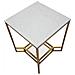 Tavolinetto Double Marble Con Ripiano In Vetro E Piano Marmo - 47 X 47 X H 60 Cm - Foto miniatura 5