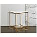 Tavolinetto Double Marble Con Ripiano In Vetro E Piano Marmo - 47 X 47 X H 60 Cm - Foto miniatura 6
