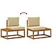 Set di divani da esterno con cuscino 3 pcs Naturale - Foto miniatura 8