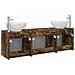Set di Armadi da Bagno 3 pz Rovere Fumo 49,5 x 44,5 x 65 cm - Foto miniatura 10