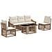 Set Divano da Giardino 6 pz Beige e Bianco Crema polyrattan - Foto miniatura 1