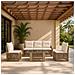 Set Divano da Giardino 6 pz Beige e Bianco Crema polyrattan - Foto miniatura 4