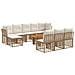 Set Divano da Giardino 11 pz Naturale e Bianco Crema polyrattan - Foto miniatura 1