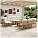 Set Divano da Giardino 11 pz Naturale e Bianco Crema polyrattan - Foto miniatura 10
