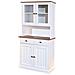 Credenza In Legno Pino Massello, Verniciato Ad Acqua Bianco, Con 2 Ante, 2 Porte E 2 Cassetti - Foto miniatura 3