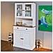 Credenza In Legno Pino Massello, Verniciato Ad Acqua Bianco, Con 2 Ante, 2 Porte E 2 Cassetti - Foto miniatura 1